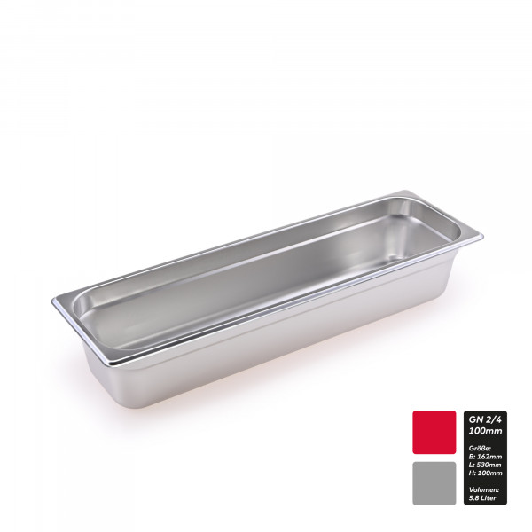 GN Behälter Gastronorm Edelstahl 2/4 20 mm - 150 mm Tiefe