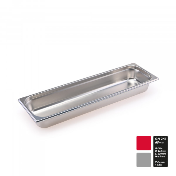 GN Behälter Gastronorm Edelstahl 2/4 20 mm - 150 mm Tiefe