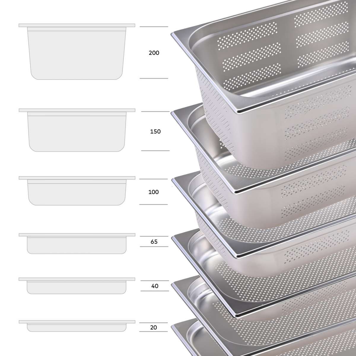 Produktbild von APS GN 2/3 Edelstahlbehälter 325x355x200 Mm – 18 Liter, Spülmaschinengeeignet, Seidenmatt Poliert, Für Bain-Marie, Dampfgarer & Chafing Dish