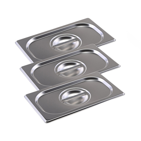 GN Deckel Komplettset 3x GN 1/4 - Edelstahl